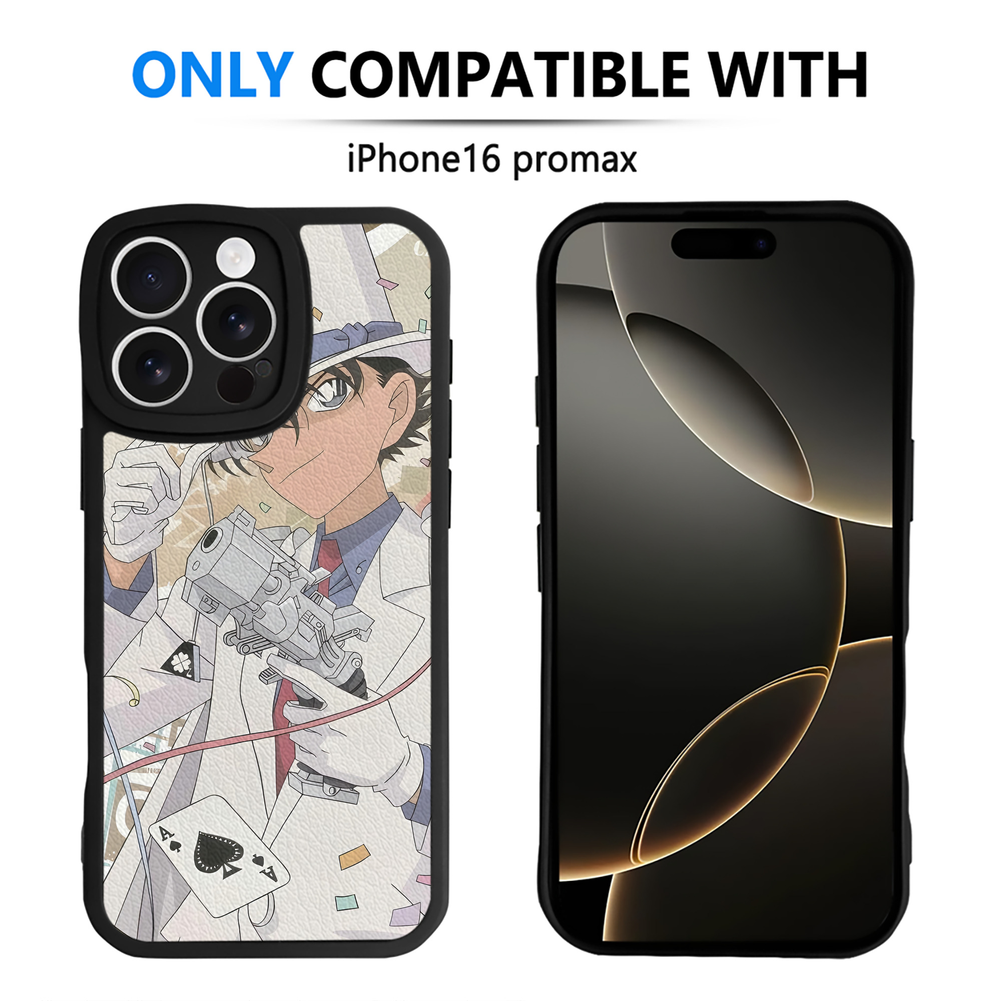 （画像用） 名探偵コナン Detective Conan 【iPhone 16シリーズ対応】シリコンスマホケース（レザー調） 材質：シリコン